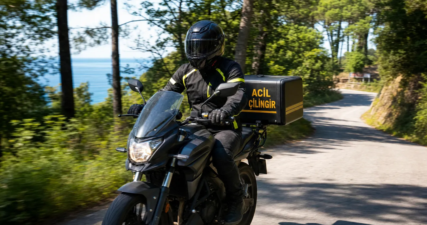 Anadolu Feneri servis sürecinde motorlu çilingir ekibi